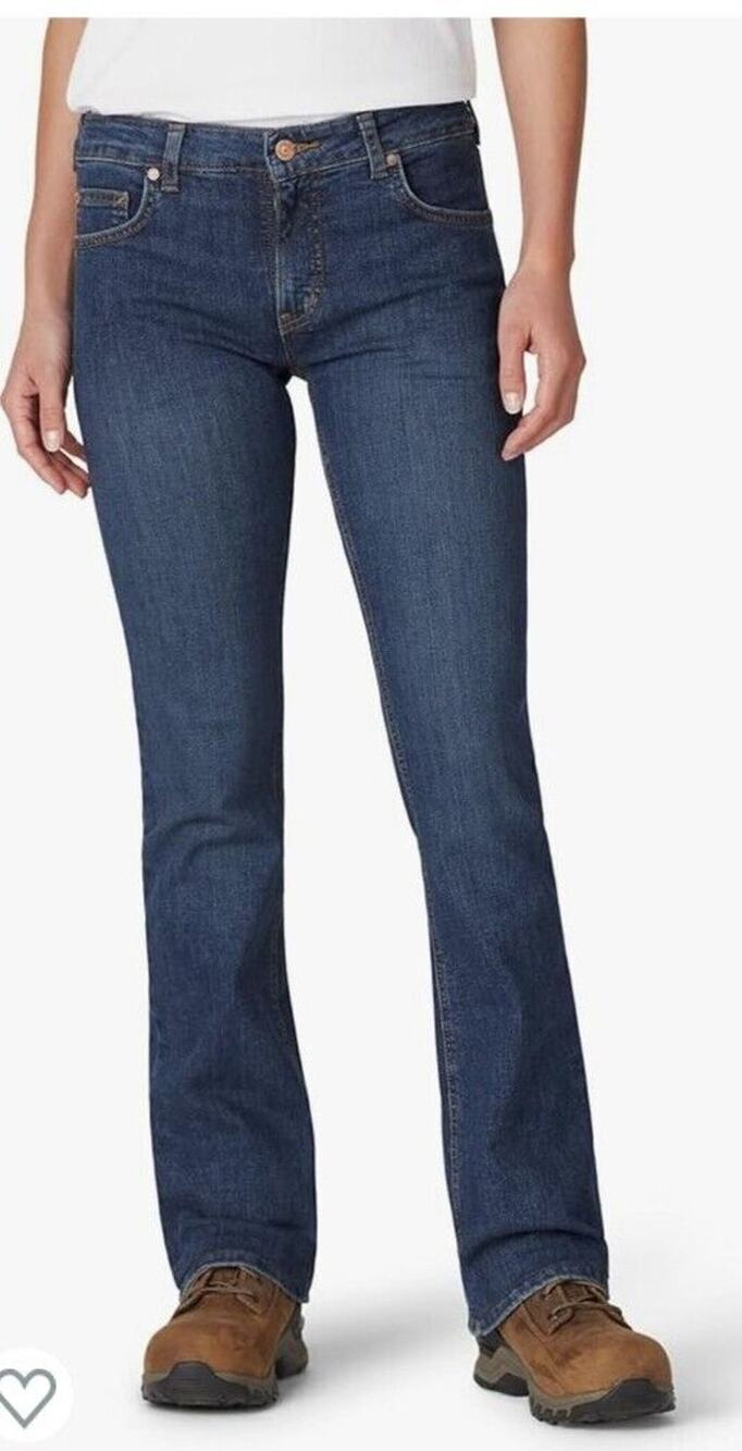 Dickies Relaxed Fit Bootcut Jeans Womens Size 10RG (34x33) Blue Denim Cotton